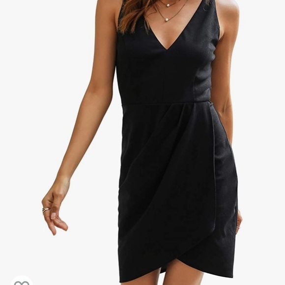 𝅺Body con Sleeveless Deep V Neck Dress Wrap Ruched Cocktail Party Dress - Picture 3 of 10